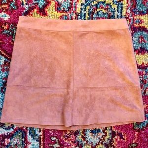 Pink Suede Mini Skirt